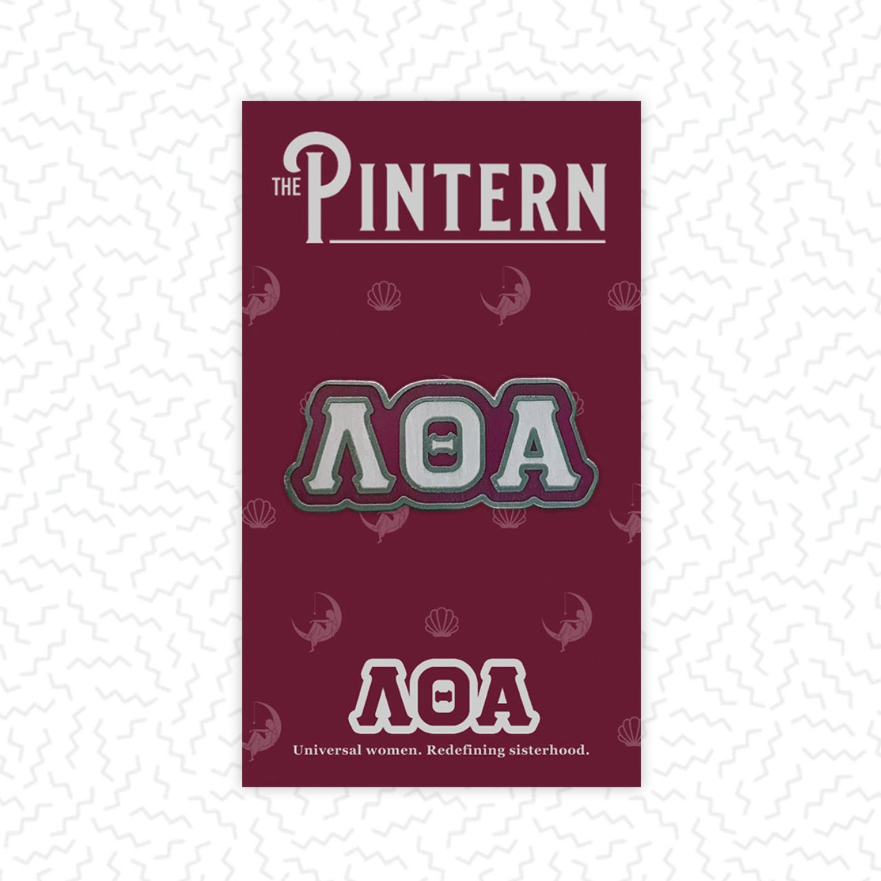 Grey Letter Enamel Pin